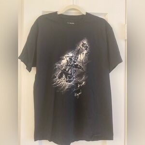 Del Sol Pirate Ship Color Change Graphic Tee Black L/G Cotton